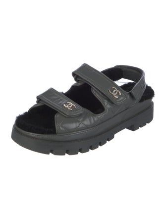 Chanel 2023 Interlocking CC Logo Slingback Sandals