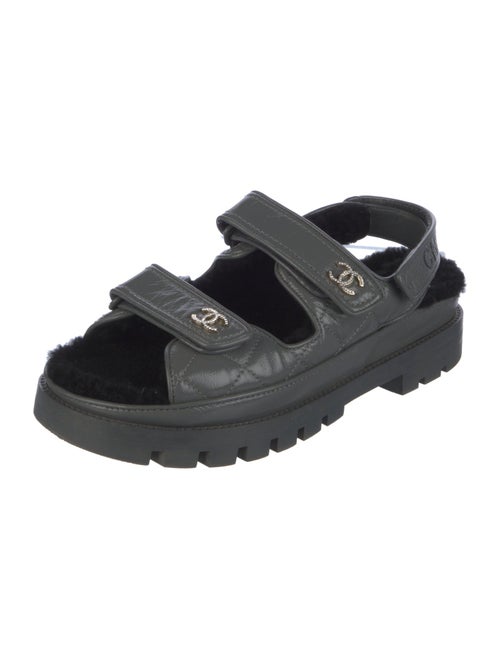 Chanel 2023 Interlocking CC Logo Slingback Sandals