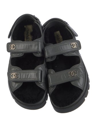 Chanel 2023 Interlocking CC Logo Slingback Sandals