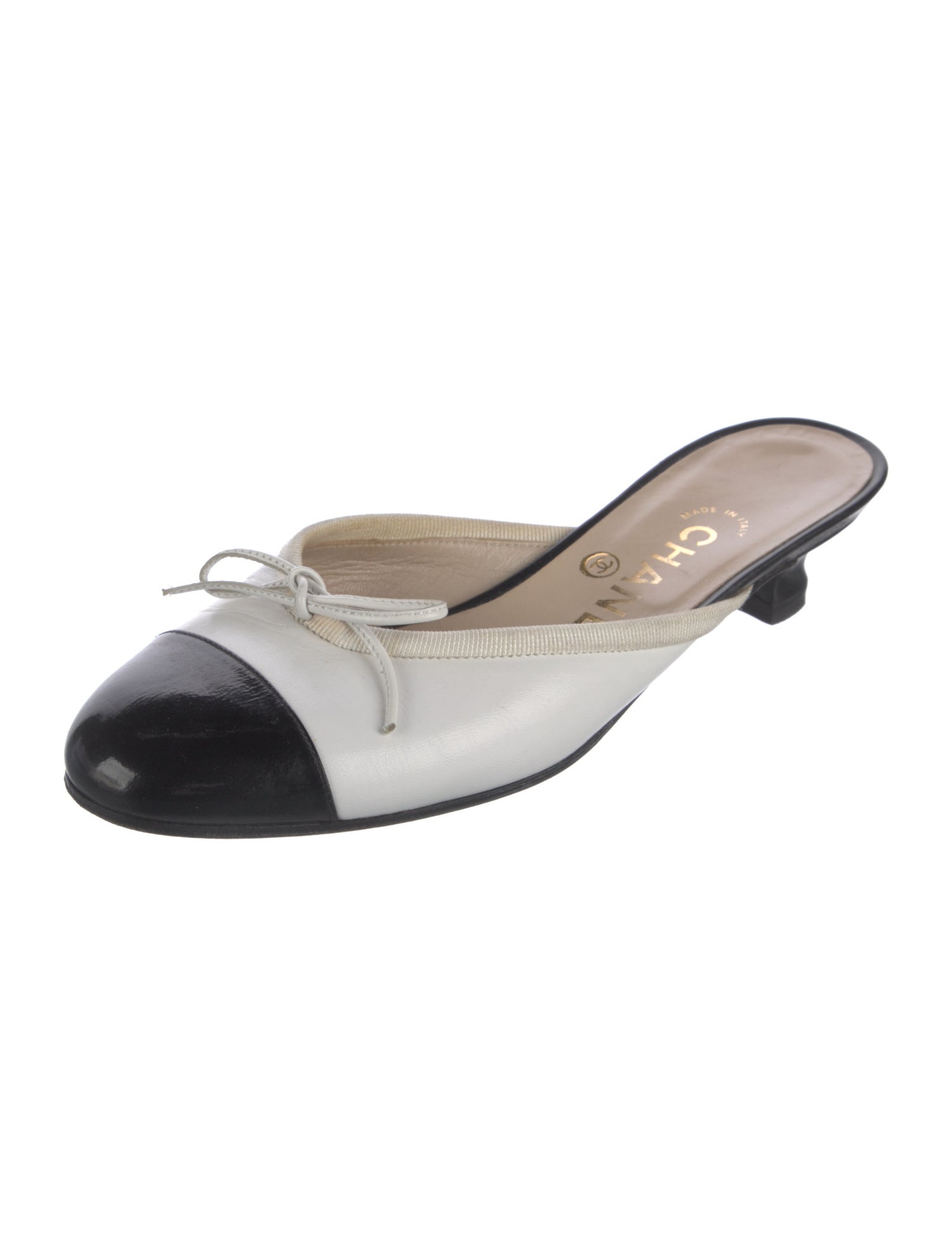 Chanel Interlocking CC Logo Lambskin Mules