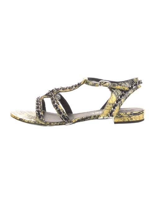 Chanel 2014 Interlocking CC Logo T-Strap Sandals
