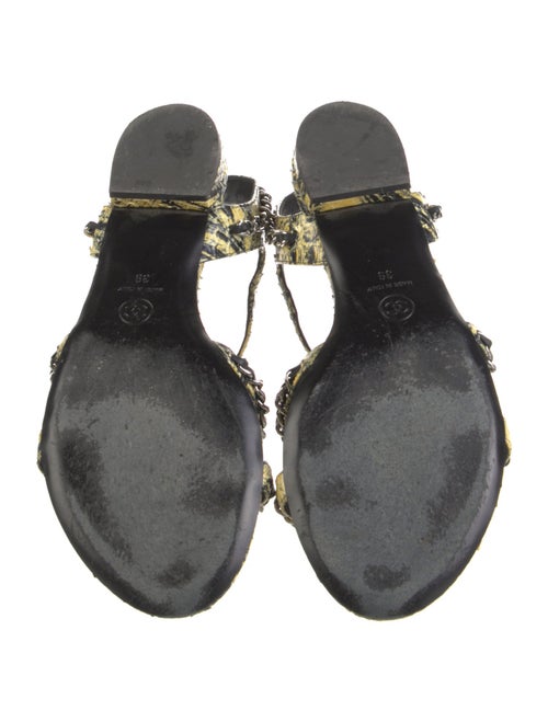 Chanel 2014 Interlocking CC Logo T-Strap Sandals