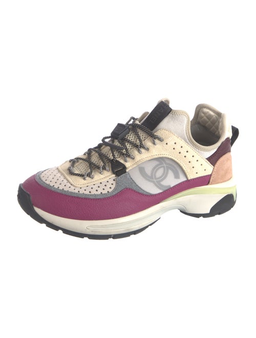 Chanel Interlocking CC Logo Suede Sneakers