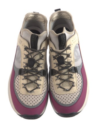 Chanel Interlocking CC Logo Suede Sneakers