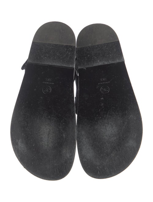 Chanel Interlocking CC Logo Denim Slingback Sandals