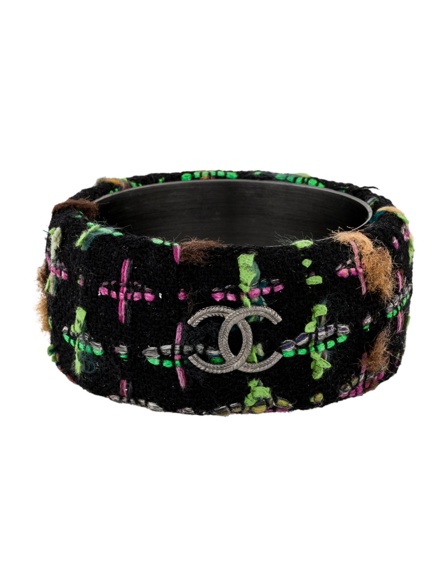 Chanel Tweed CC Bangle Bracelet