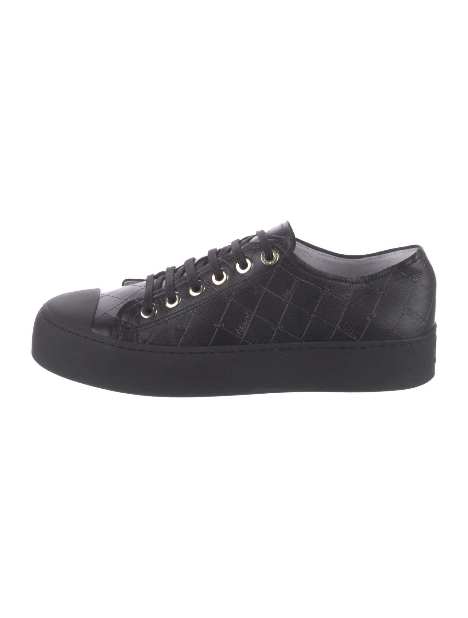 Chanel Interlocking CC Logo Lambskin Sneakers