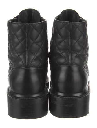 Chanel Interlocking CC Logo Calfskin Combat Boots