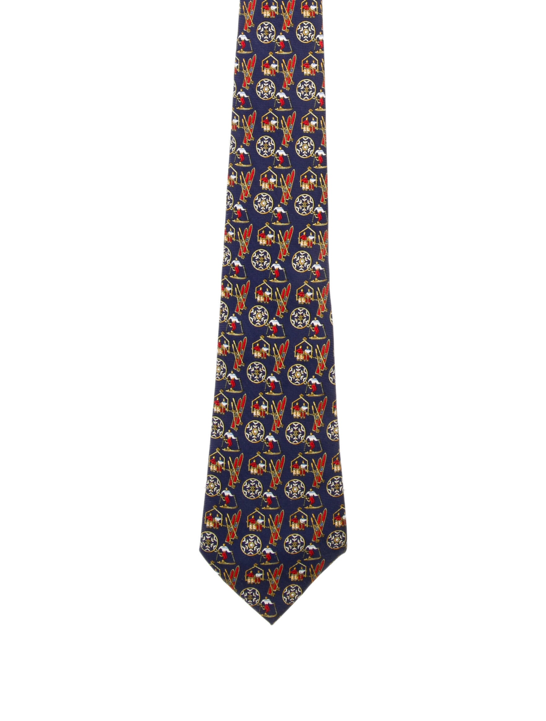 Chanel Ski Print Silk Tie