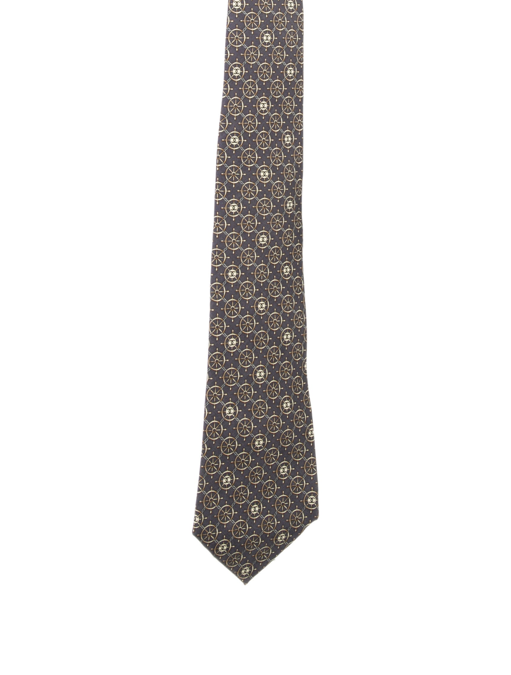 Chanel Vintage Ship Helm Silk Tie