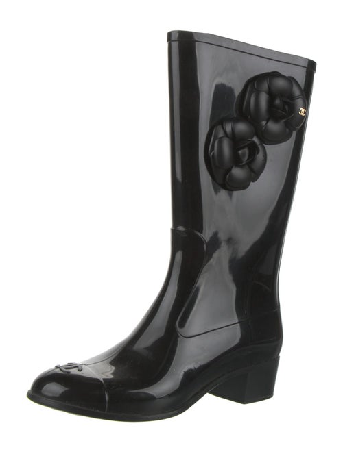 Chanel Interlocking CC Logo Rubber Rain Boots