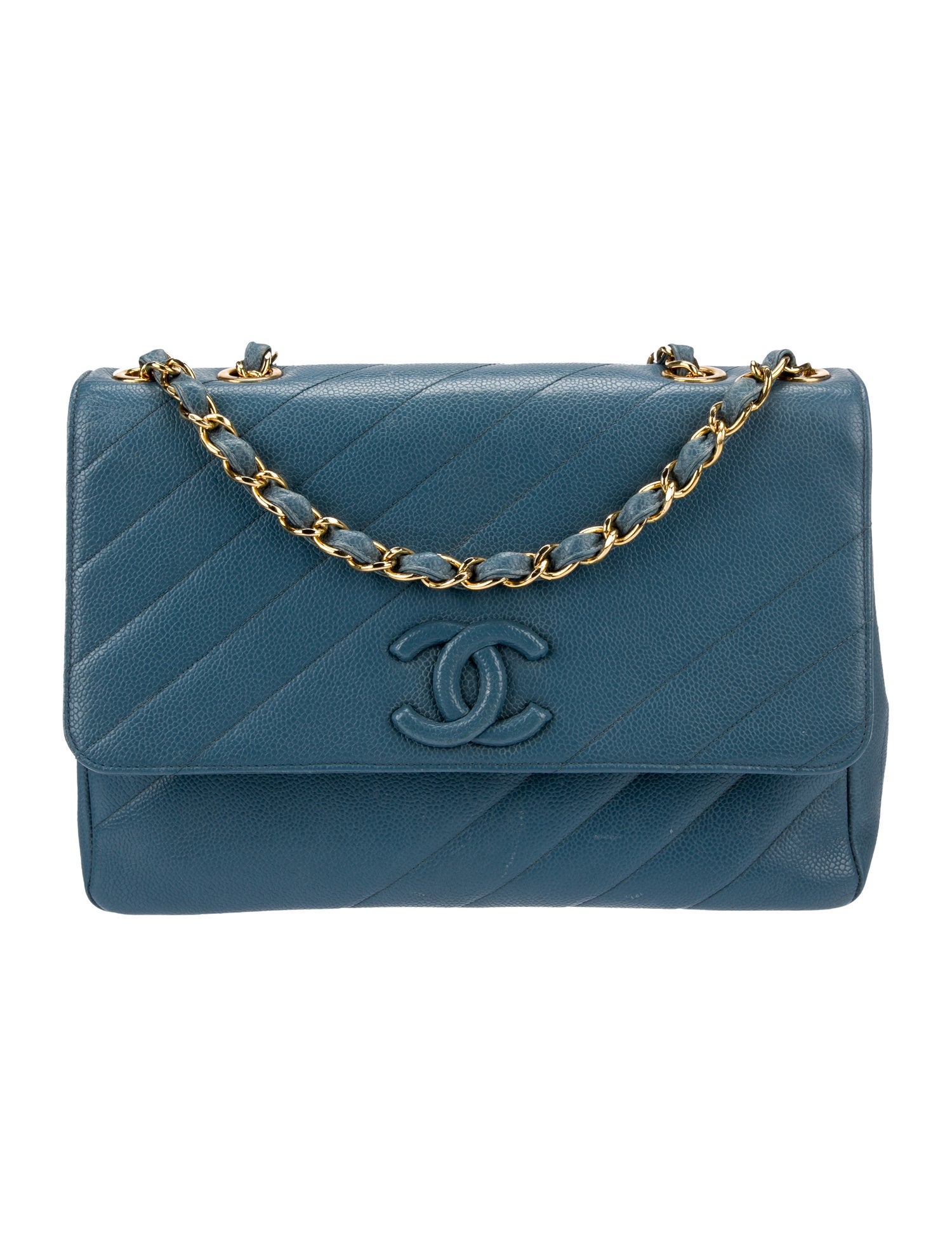 Chanel Jumbo Diagonal Quilt Flap Bag