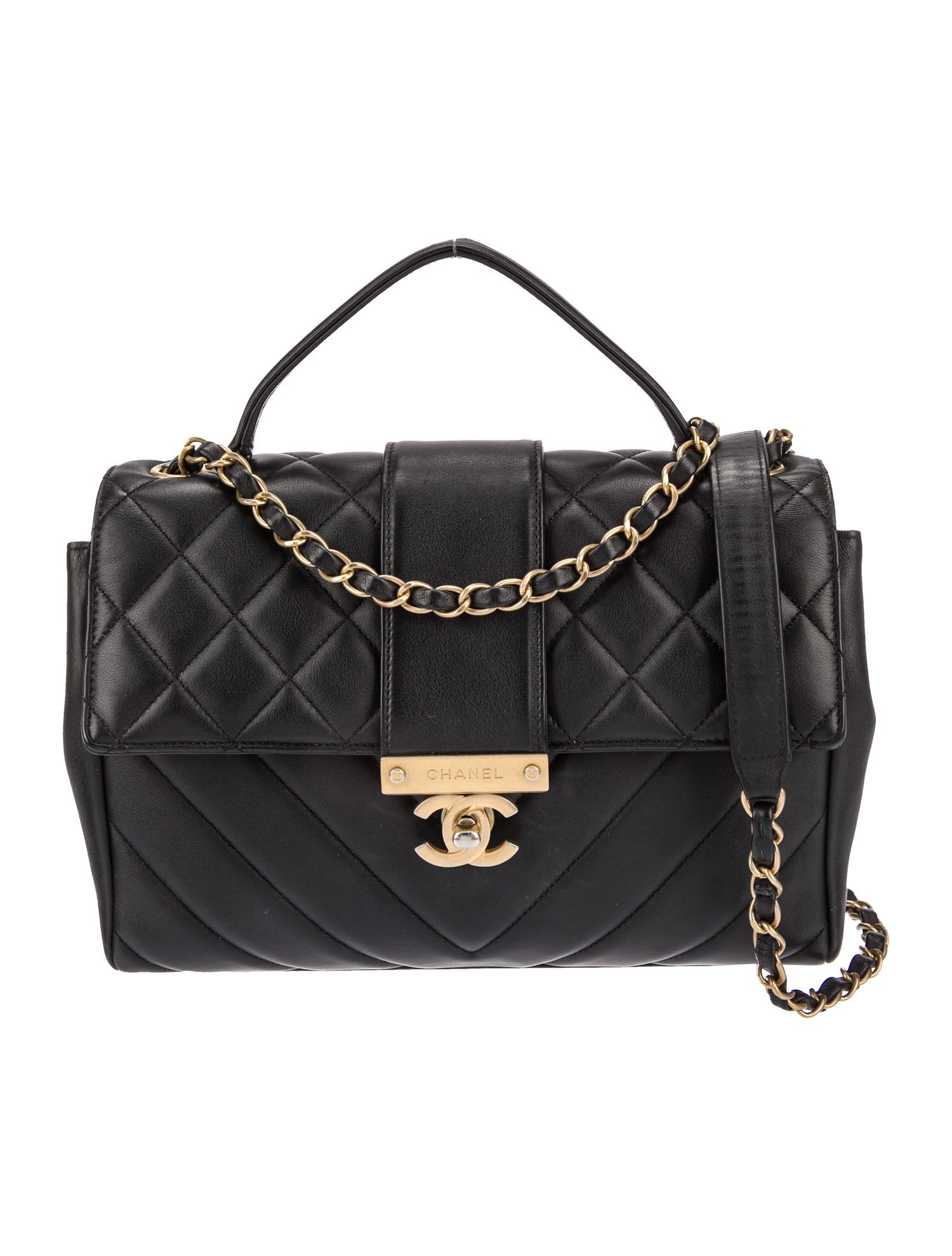 Chanel Chevron Gold Class Flap Bag