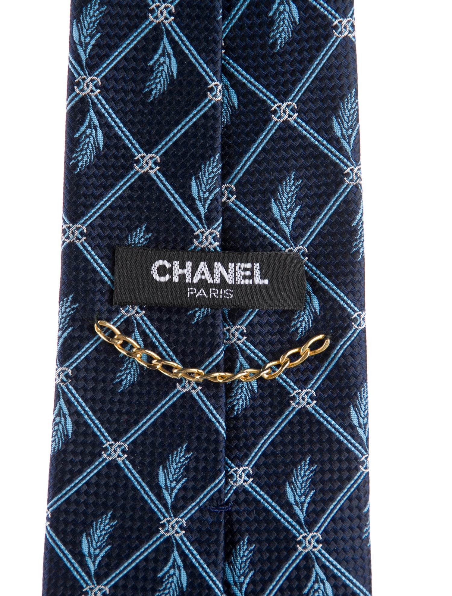 Chanel Printed Jacquard Silk Tie