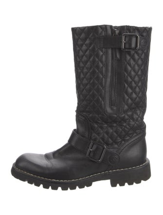 Chanel 2021 Interlocking CC Logo Combat Boots