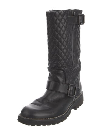 Chanel 2021 Interlocking CC Logo Combat Boots