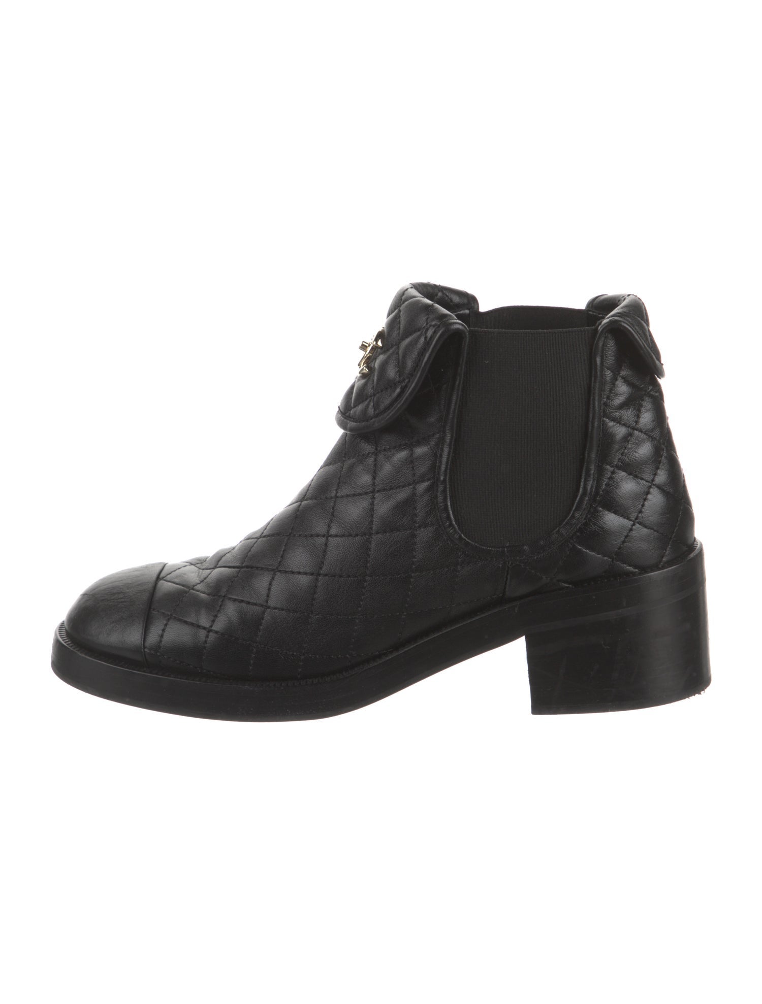 Chanel 2023 Interlocking CC Logo Chelsea Boots