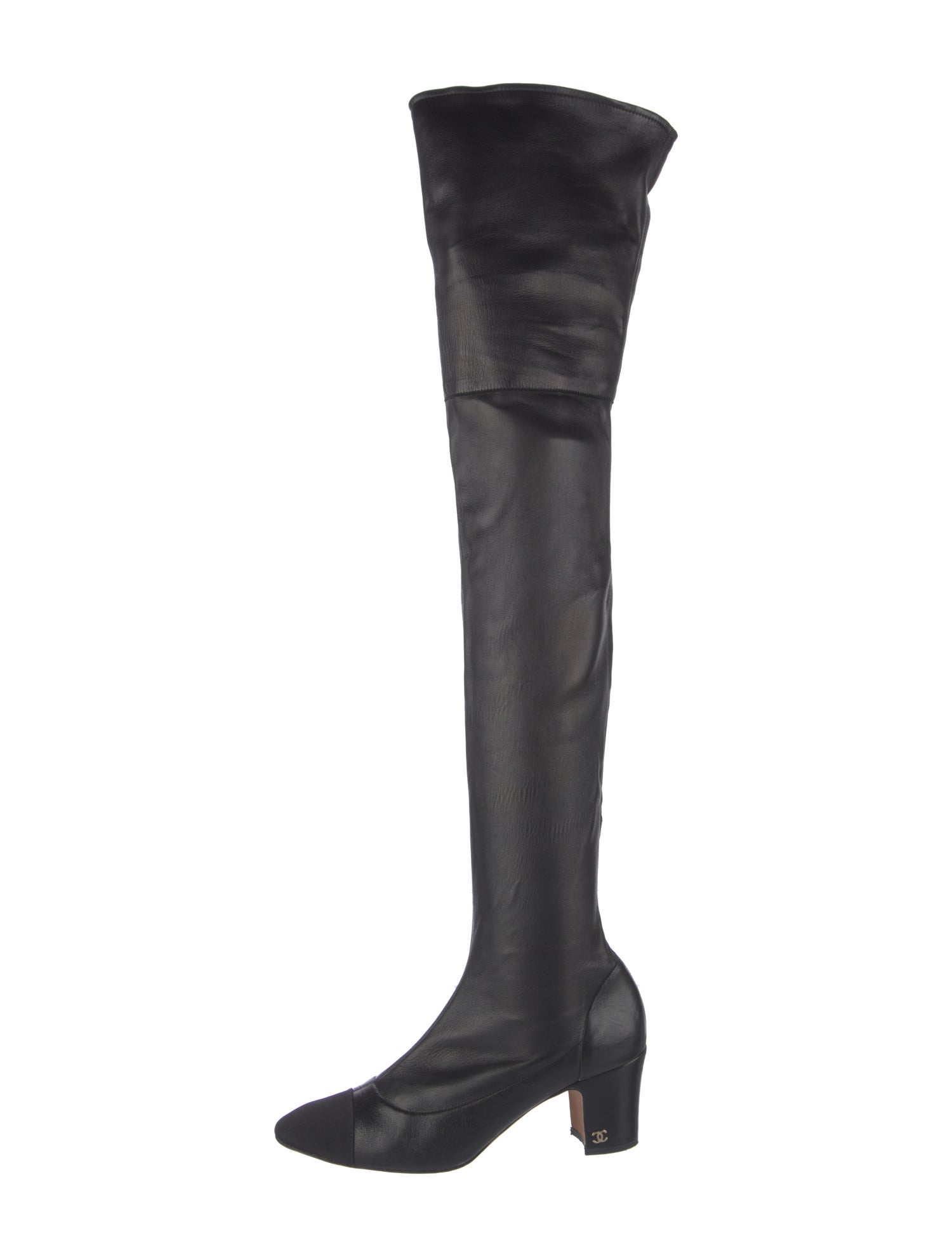 Chanel Interlocking CC Logo Lambskin Sock Boots