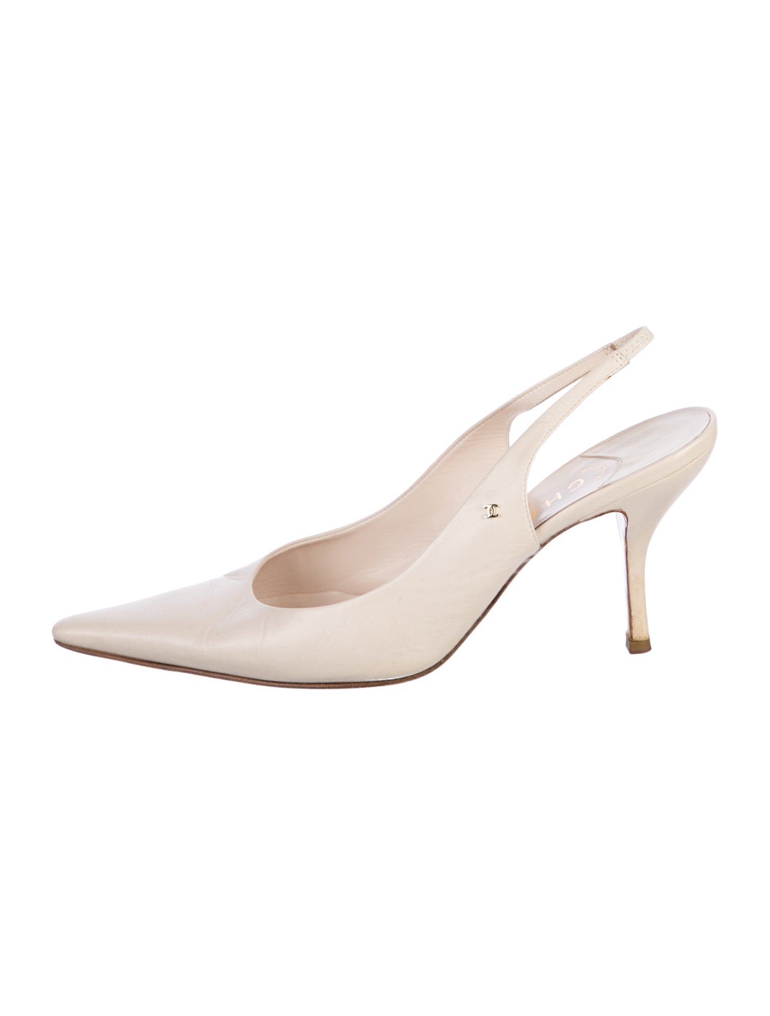 Chanel 2005 Interlocking CC Logo Slingback Pumps
