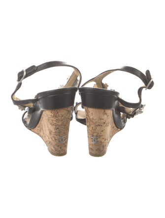 Chanel 2012 Interlocking CC Logo T-Strap Sandals