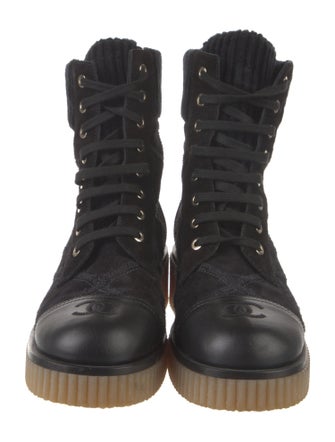 Chanel 2020 Interlocking CC Logo Combat Boots