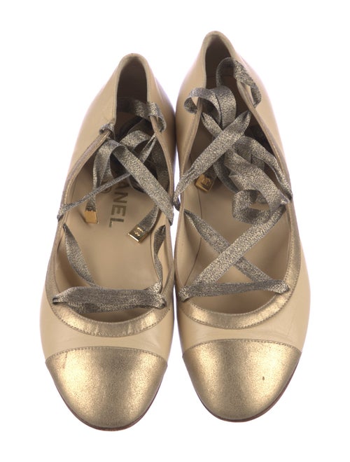 Chanel Interlocking CC Logo Lambskin Ballet Flats