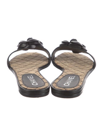 Chanel Interlocking CC Logo Lambskin Slides