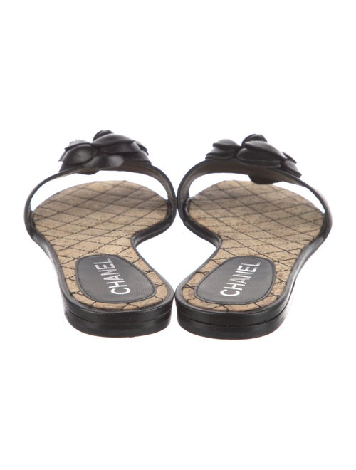 Chanel Interlocking CC Logo Lambskin Slides