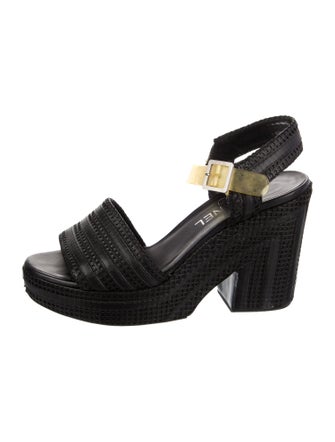 Chanel Interlocking CC Logo Embossed Leather Espadrilles