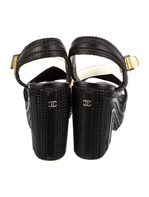 Chanel Interlocking CC Logo Embossed Leather Espadrilles