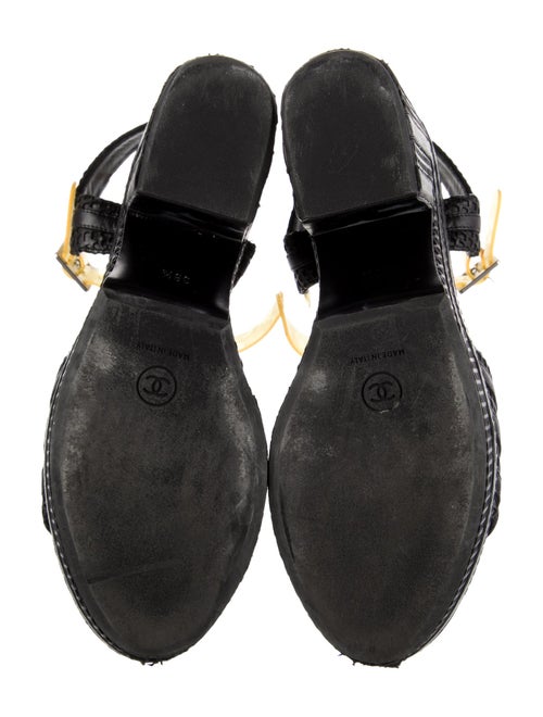 Chanel Interlocking CC Logo Embossed Leather Espadrilles