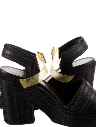 Chanel Interlocking CC Logo Embossed Leather Espadrilles