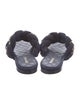 Chanel Interlocking CC Logo Suede Slides