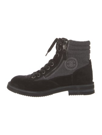 Chanel 2015 Interlocking CC Logo Combat Boots