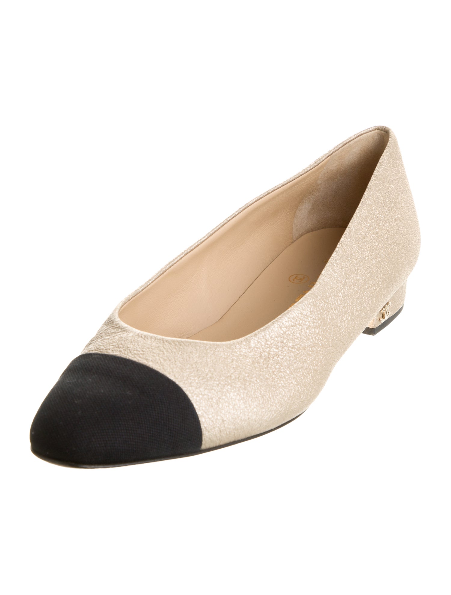 Chanel Interlocking CC Logo Leather Flats