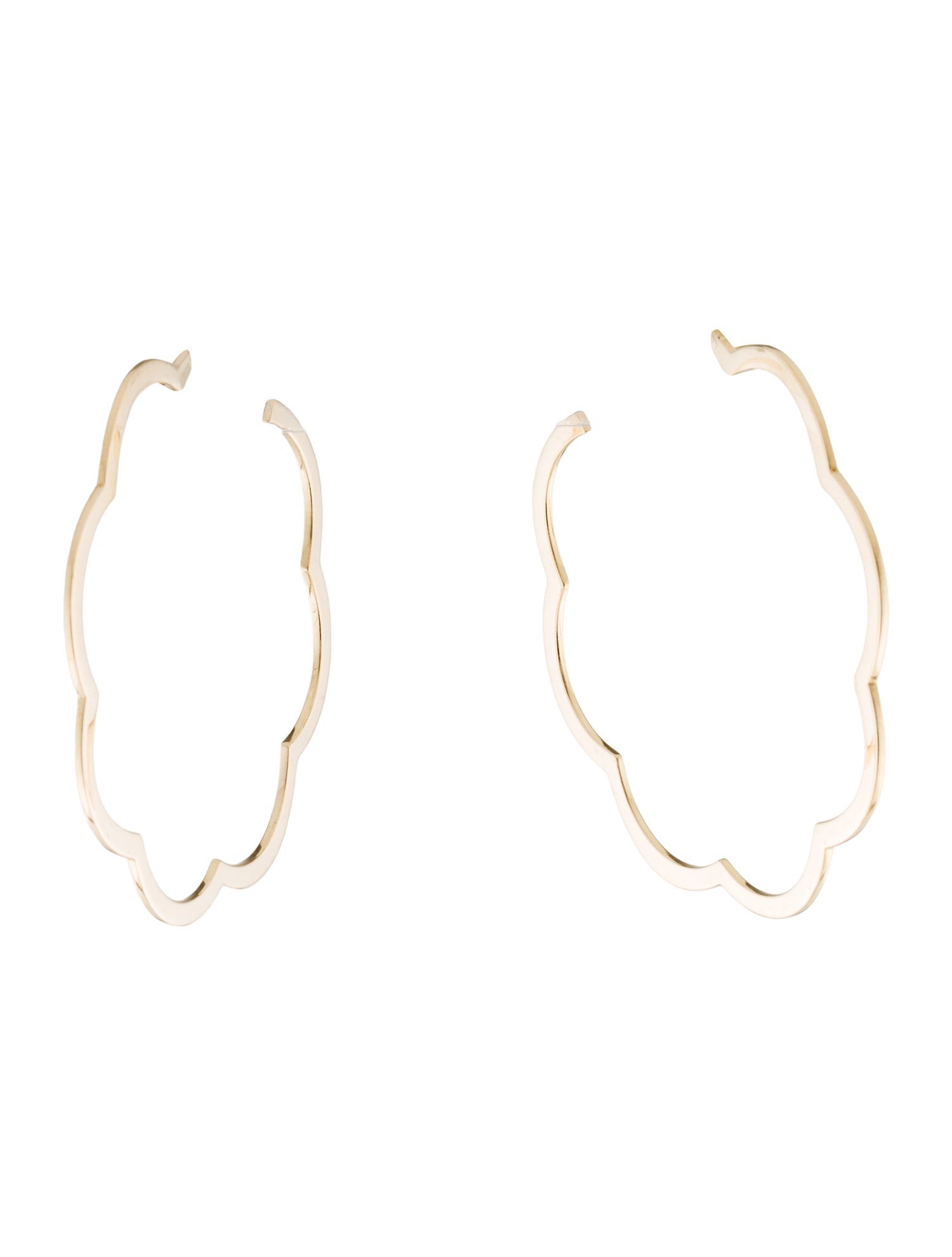 Chanel 18K Profil de Camélia Hoop Earrings