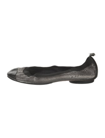 Chanel Interlocking CC Logo Leather Ballet Flats