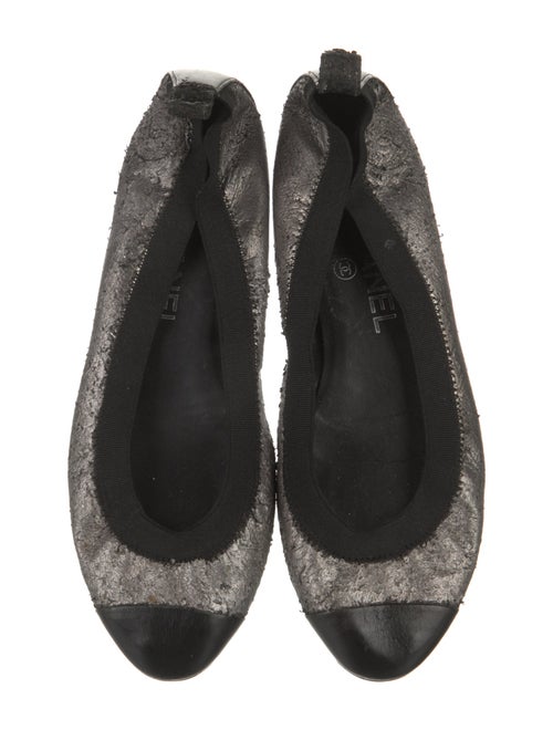 Chanel Interlocking CC Logo Leather Ballet Flats