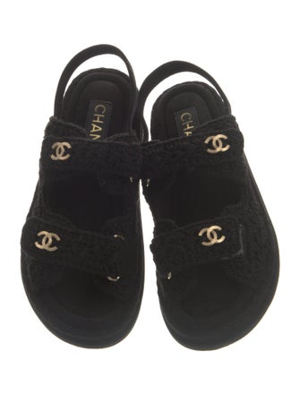 Chanel 2025 Interlocking CC Logo Slingback Sandals