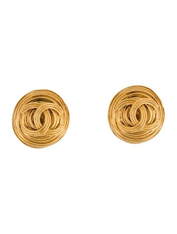 Chanel Stud Vintage CC Clip-On Earrings