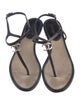 Chanel T-Strap Interlocking CC Logo T-Strap Sandals
