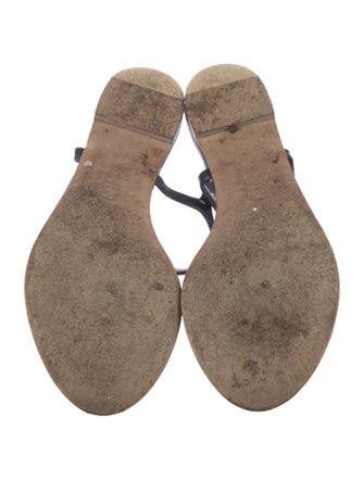 Chanel T-Strap Interlocking CC Logo T-Strap Sandals