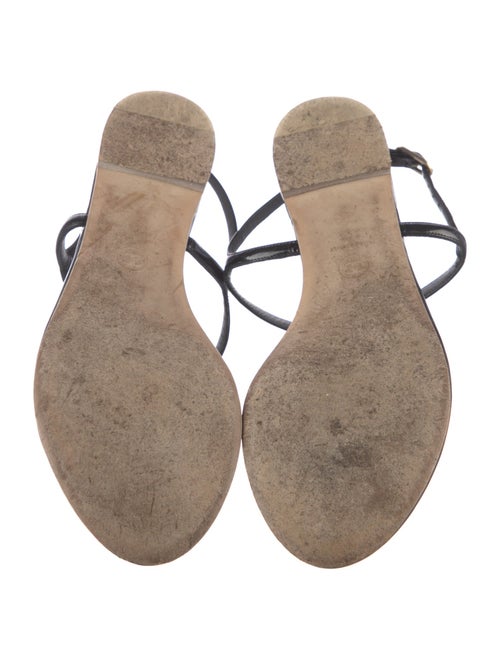 Chanel Interlocking CC Logo Leather T-Strap Sandals
