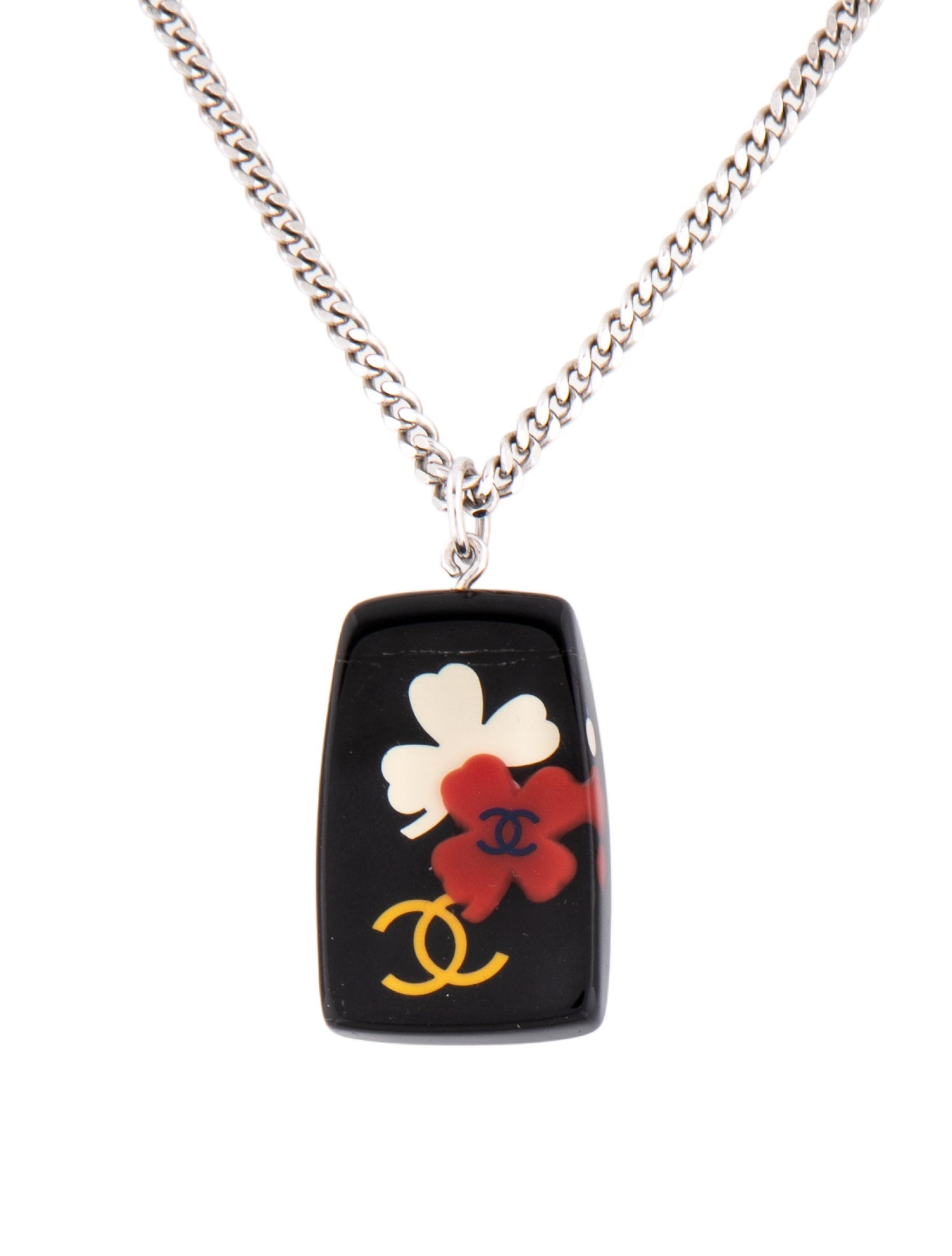 Chanel Resin CC Clover Pendant Necklace