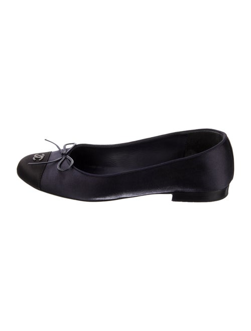 Chanel Interlocking CC Logo Satin Ballet Flats