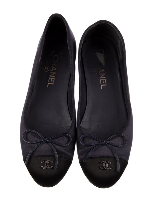 Chanel Interlocking CC Logo Satin Ballet Flats