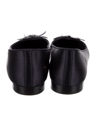 Chanel Interlocking CC Logo Satin Ballet Flats