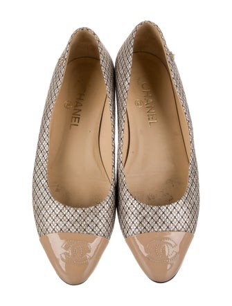 Chanel Interlocking CC Logo Glitter Accents Flats