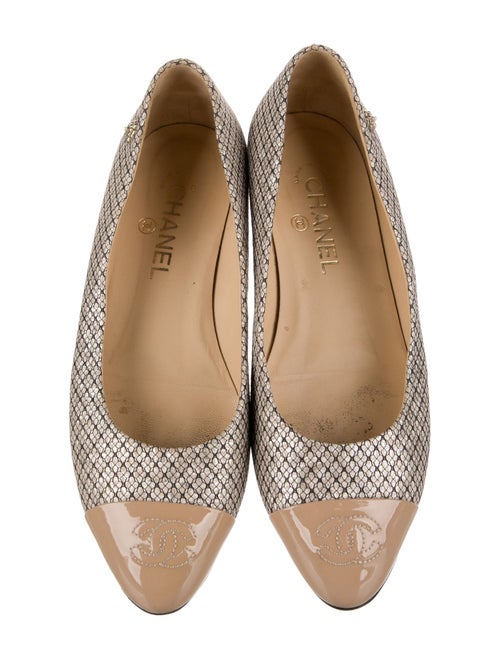 Chanel Interlocking CC Logo Glitter Accents Flats
