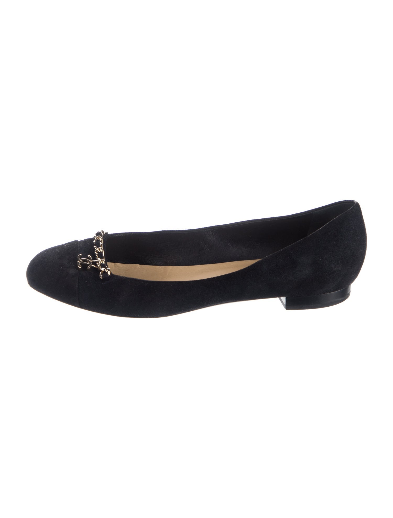 Chanel Interlocking CC Logo Suede Ballet Flats